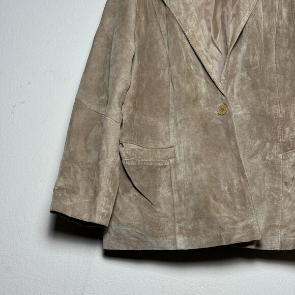 Elegant Beige Suede Blazer - Picture 11 of 14